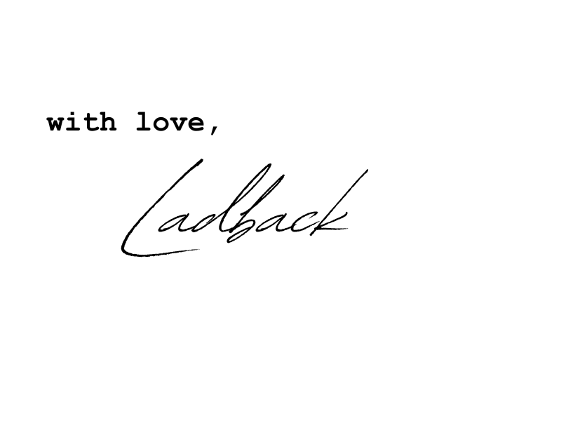 a letter to you page from ladback website